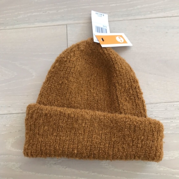 Timberland Brown boucle wheat Knit Beanie NWT one size - Picture 5 of 5